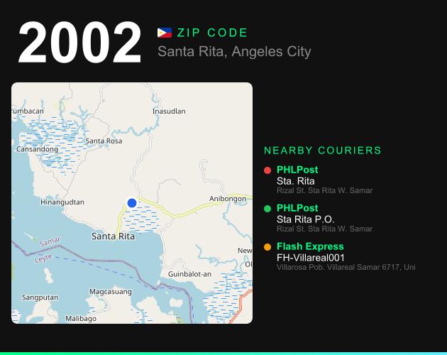 ZIP code 2002 map with courier pickup points for Santa Rita