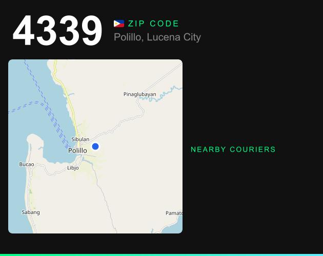 ZIP code 4339 map with courier pickup points for Polillo