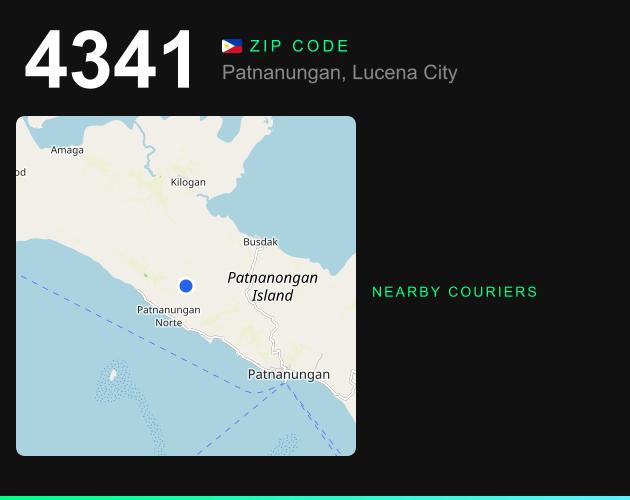 ZIP code 4341 map with courier pickup points for Barangay Luod