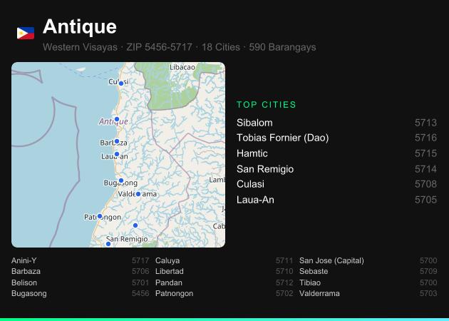 Antique ZIP codes map with all cities