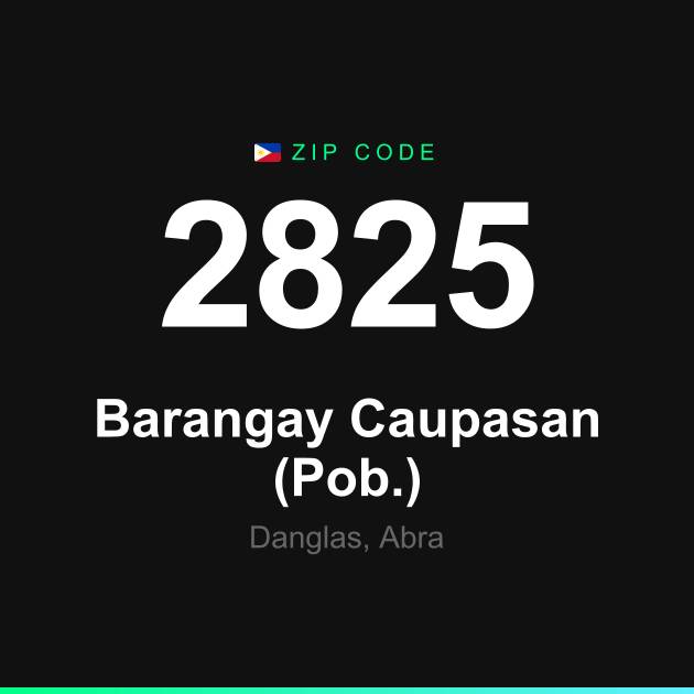 Shareable ZIP code 2825 card for Barangay Caupasan (Pob.)