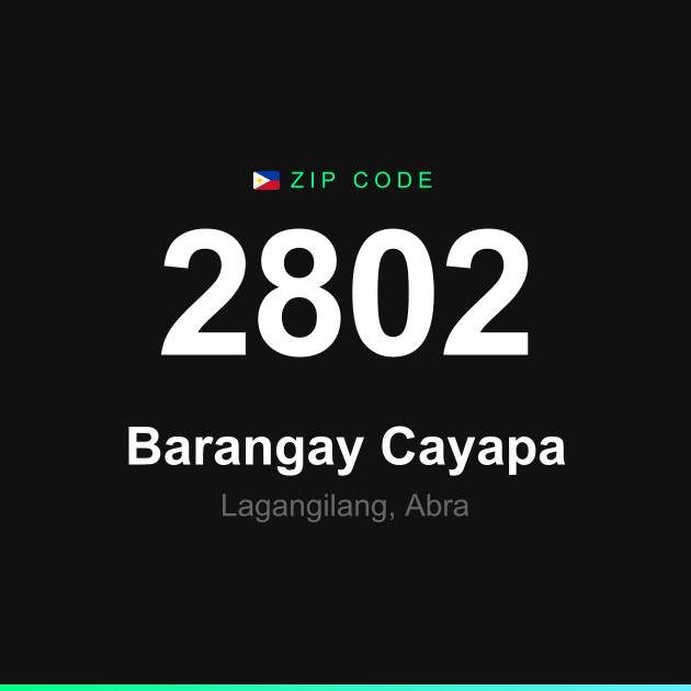 Shareable ZIP code 2802 card for Barangay Cayapa