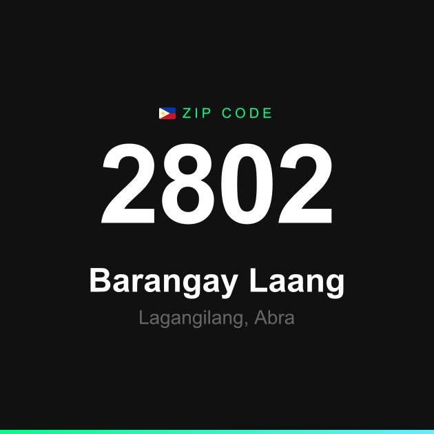 Shareable ZIP code 2802 card for Barangay Laang