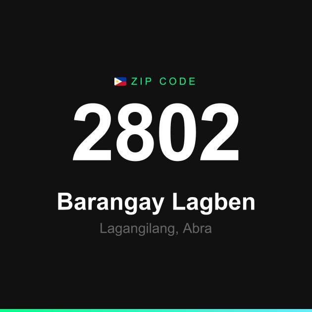Shareable ZIP code 2802 card for Barangay Lagben