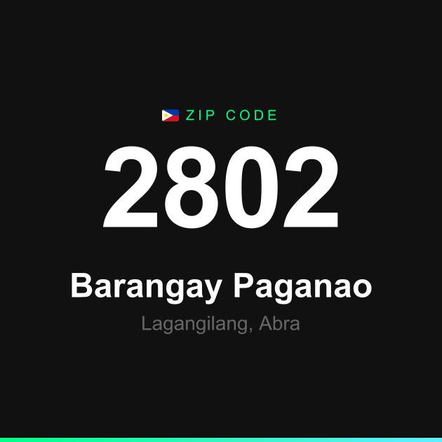 Shareable ZIP code 2802 card for Barangay Paganao