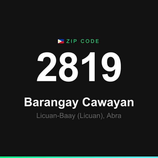 Shareable ZIP code 2819 card for Barangay Cawayan