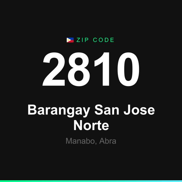 Shareable ZIP code 2810 card for Barangay San Jose Norte