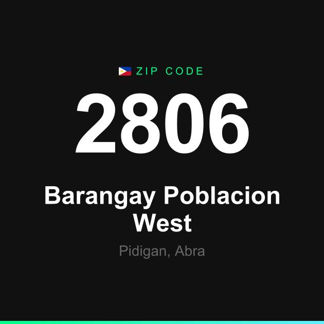 Shareable ZIP code 2806 card for Barangay Poblacion West