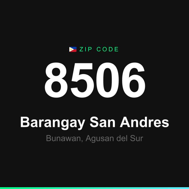 Shareable ZIP code 8506 card for Barangay San Andres
