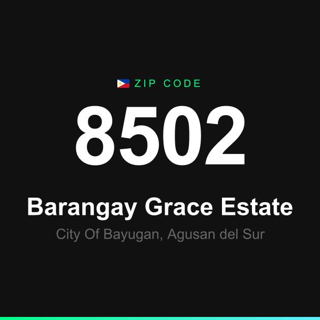Shareable ZIP code 8502 card for Barangay Grace Estate
