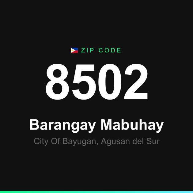Shareable ZIP code 8502 card for Barangay Mabuhay