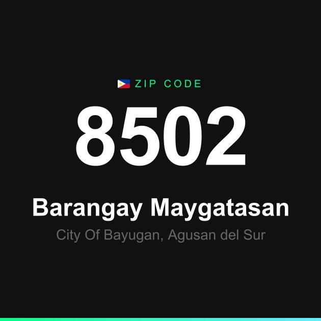 Shareable ZIP code 8502 card for Barangay Maygatasan