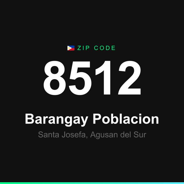 Shareable ZIP code 8512 card for Barangay Poblacion