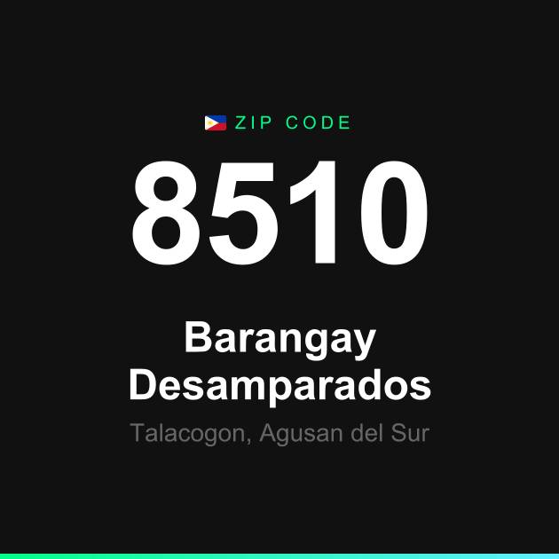 Shareable ZIP code 8510 card for Barangay Desamparados