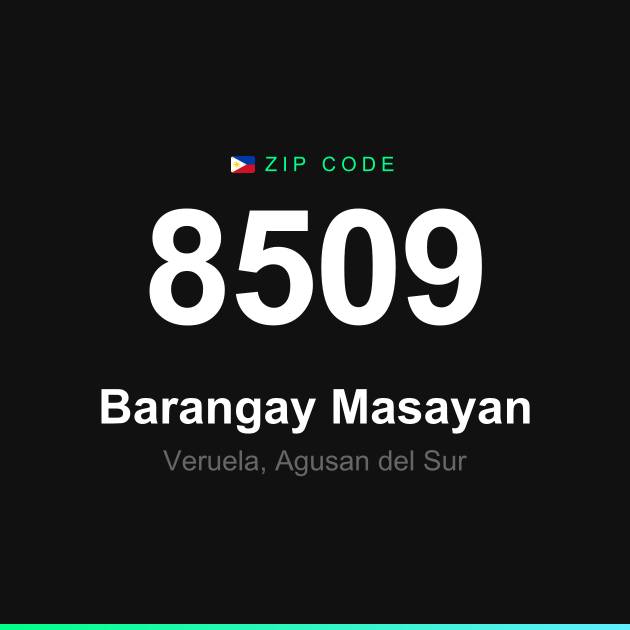 Shareable ZIP code 8509 card for Barangay Masayan