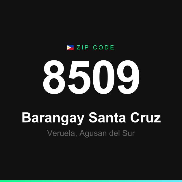 Shareable ZIP code 8509 card for Barangay Santa Cruz