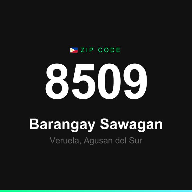 Shareable ZIP code 8509 card for Barangay Sawagan