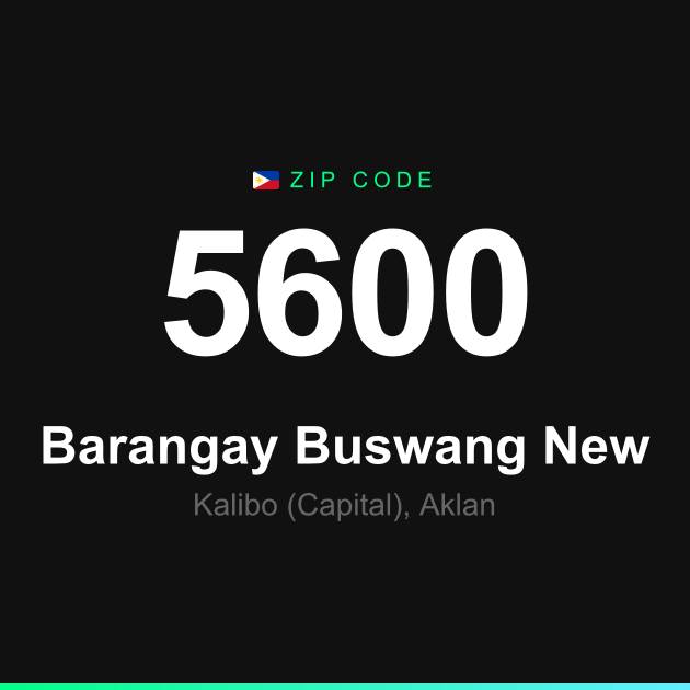 Shareable ZIP code 5600 card for Barangay Buswang New