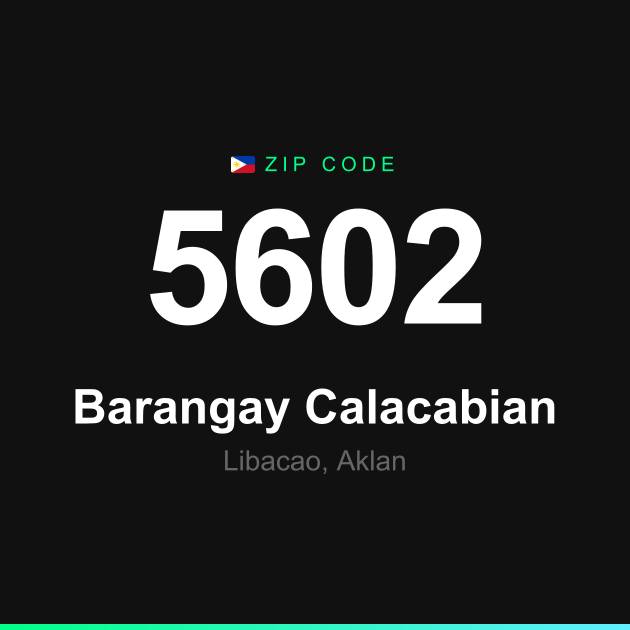Shareable ZIP code 5602 card for Barangay Calacabian