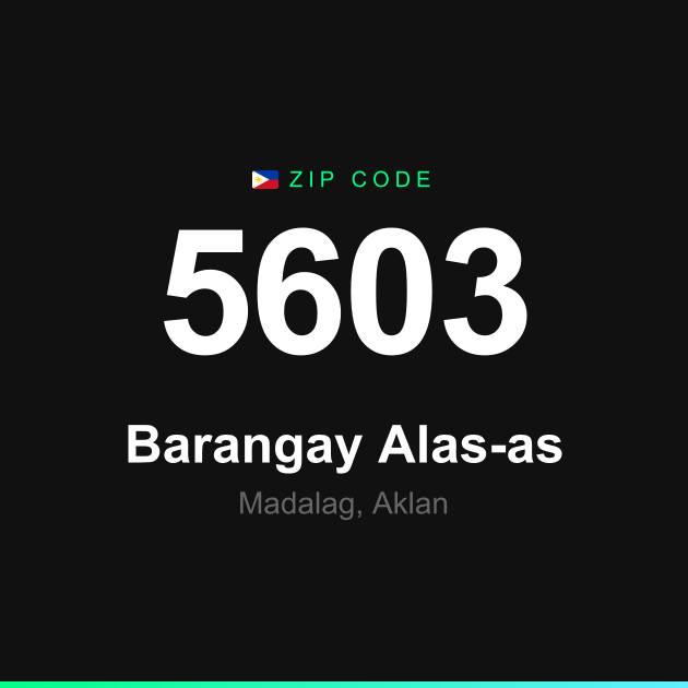 Shareable ZIP code 5603 card for Barangay Alas-as