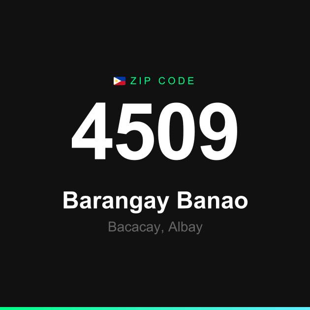 Shareable ZIP code 4509 card for Barangay Banao