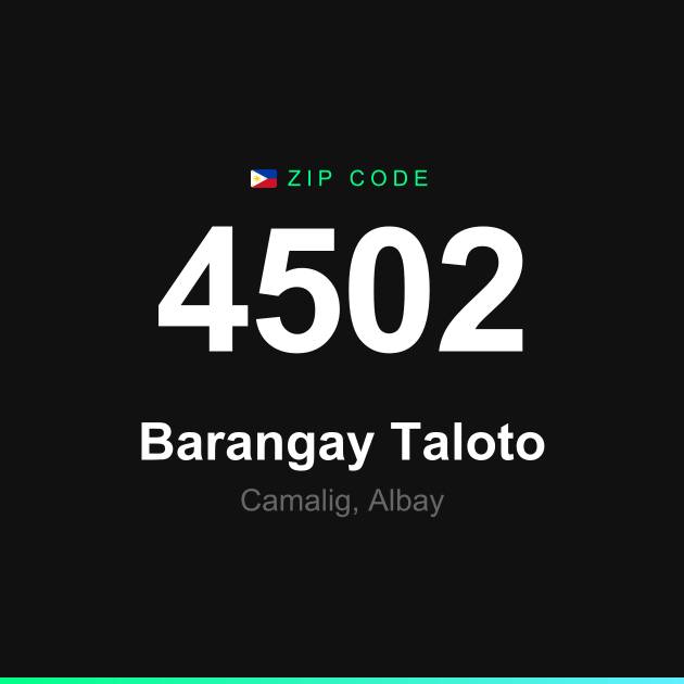 Shareable ZIP code 4502 card for Barangay Taloto