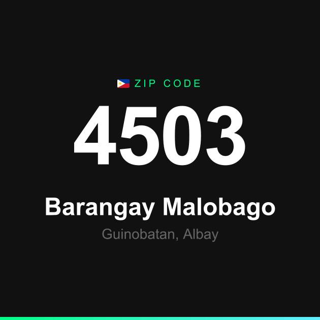 Shareable ZIP code 4503 card for Barangay Malobago