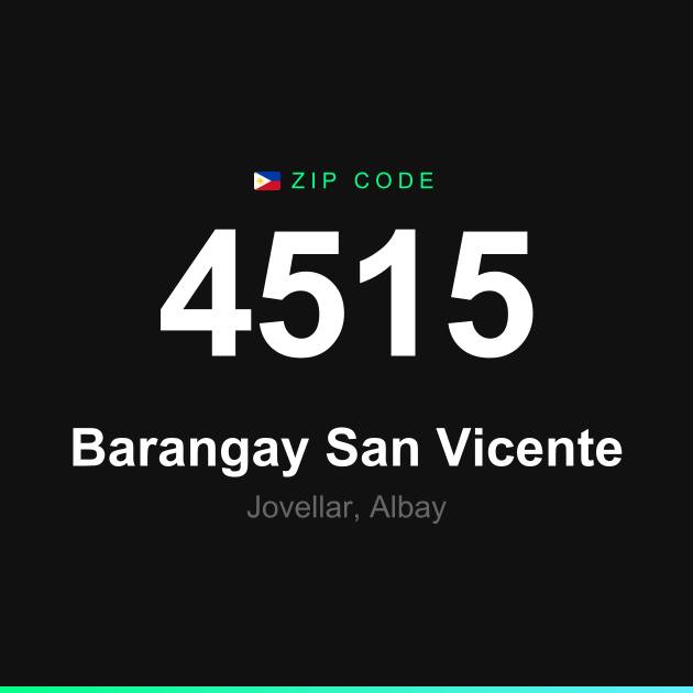 Shareable ZIP code 4515 card for Barangay San Vicente