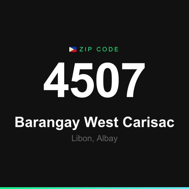 Shareable ZIP code 4507 card for Barangay West Carisac