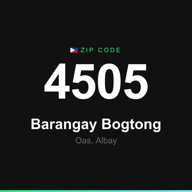 Shareable ZIP code 4505 card for Barangay Bogtong
