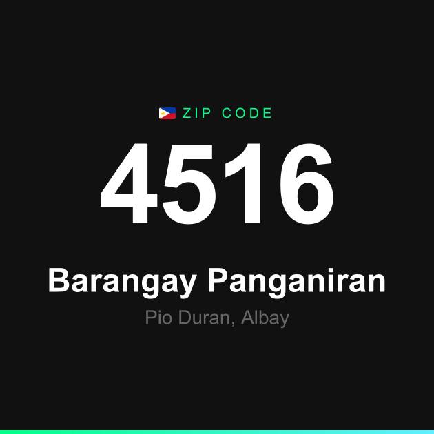 Shareable ZIP code 4516 card for Barangay Panganiran