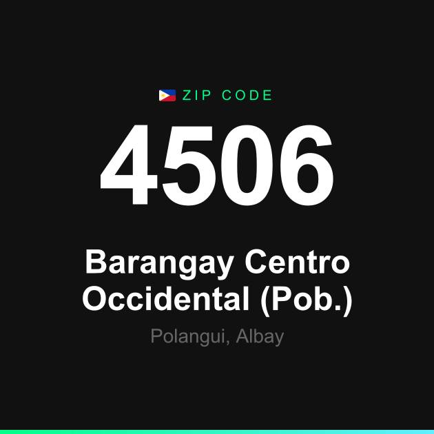 Shareable ZIP code 4506 card for Barangay Centro Occidental (Pob.)