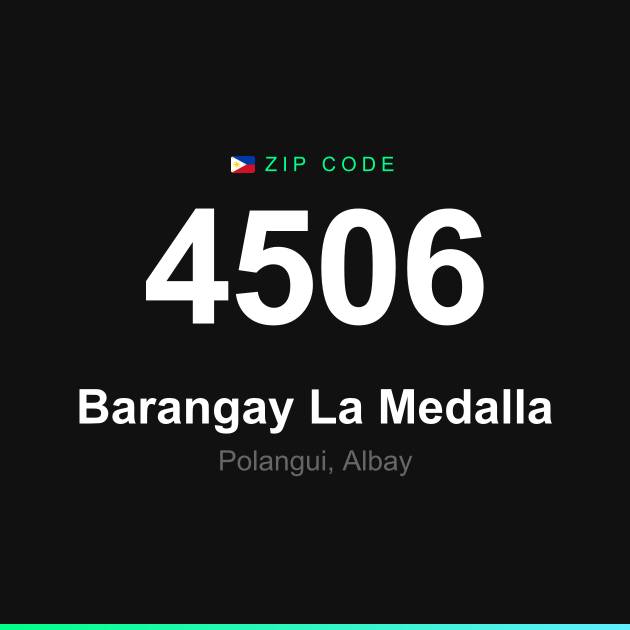 Shareable ZIP code 4506 card for Barangay La Medalla