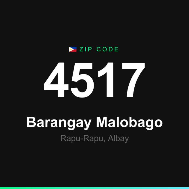 Shareable ZIP code 4517 card for Barangay Malobago