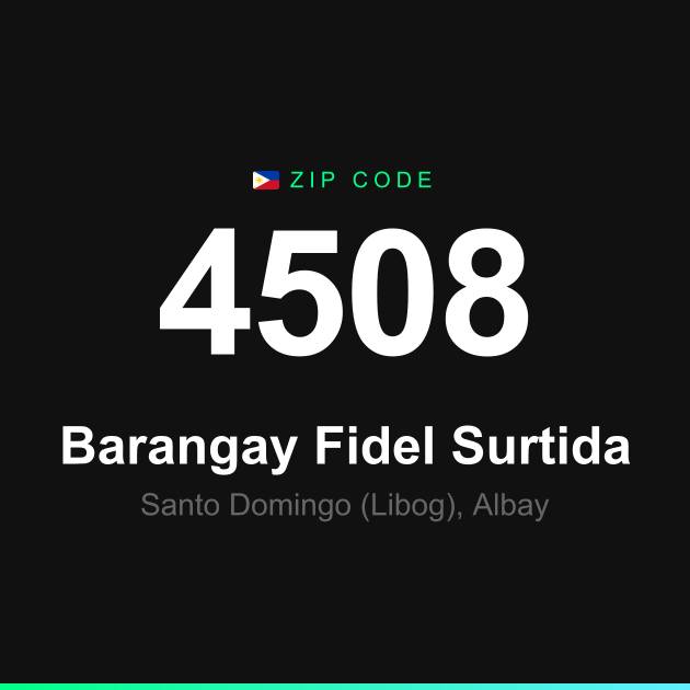 Shareable ZIP code 4508 card for Barangay Fidel Surtida