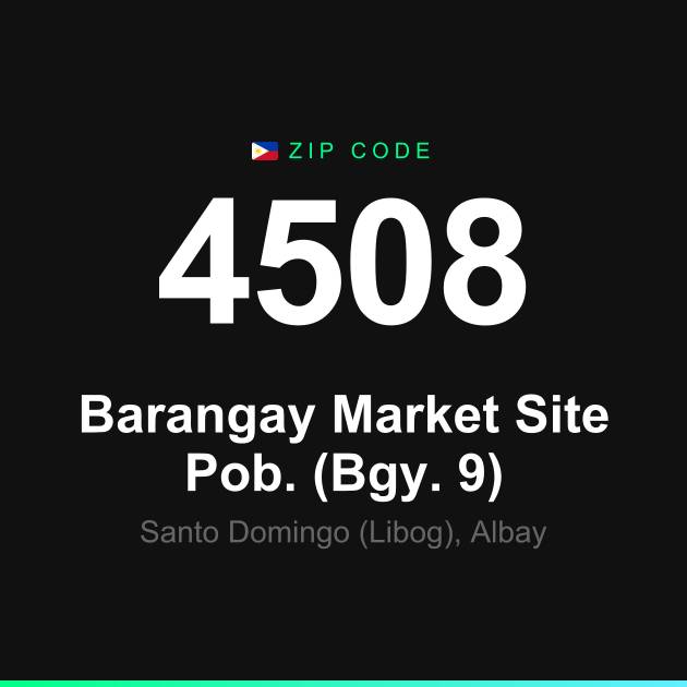 Shareable ZIP code 4508 card for Barangay Market Site Pob. (Bgy. 9)