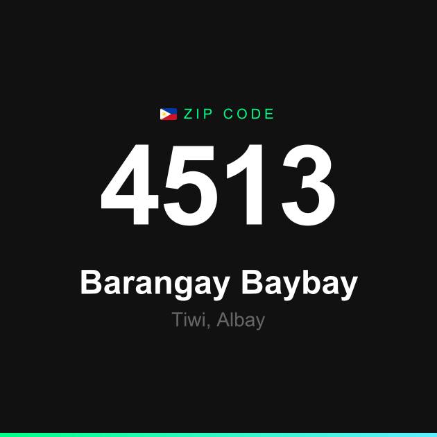 Shareable ZIP code 4513 card for Barangay Baybay