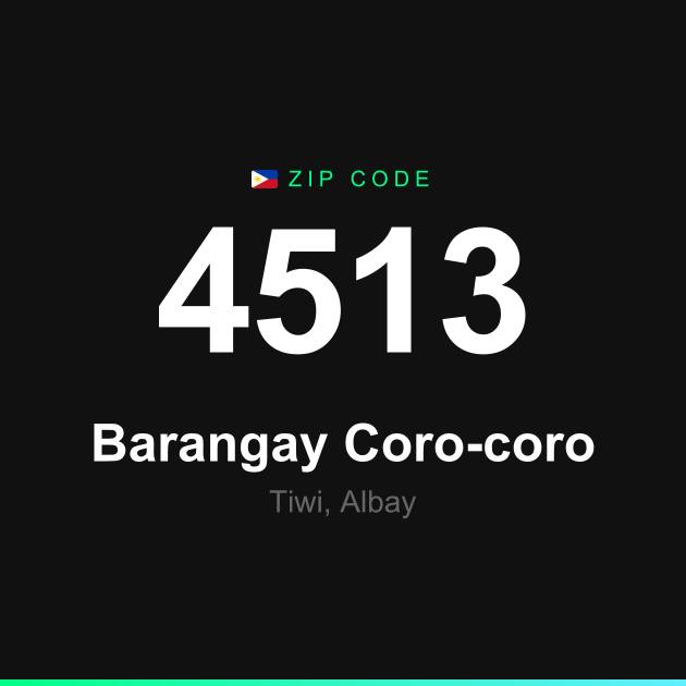 Shareable ZIP code 4513 card for Barangay Coro-coro