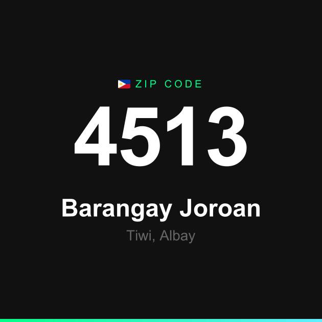 Shareable ZIP code 4513 card for Barangay Joroan