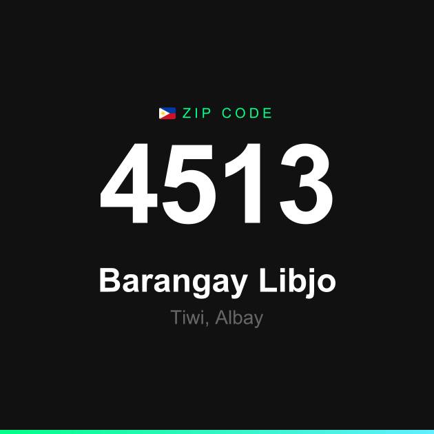 Shareable ZIP code 4513 card for Barangay Libjo