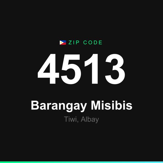 Shareable ZIP code 4513 card for Barangay Misibis