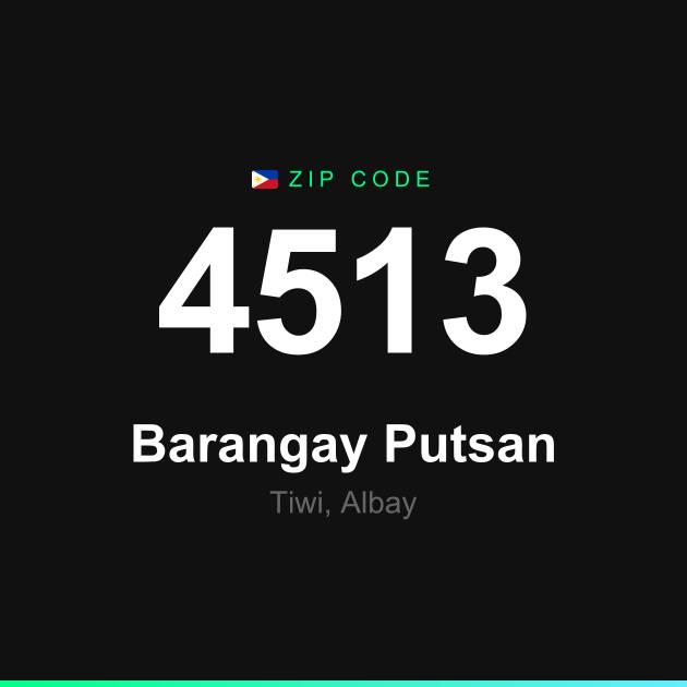 Shareable ZIP code 4513 card for Barangay Putsan