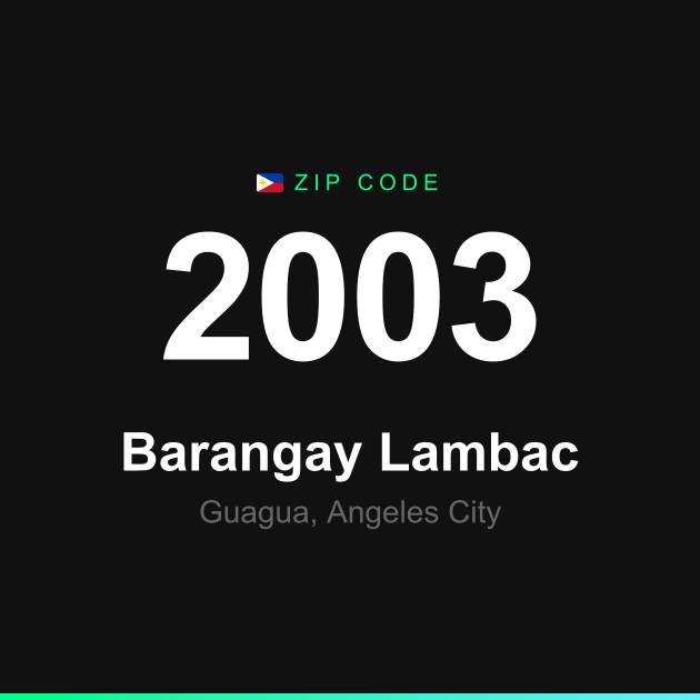 Shareable ZIP code 2003 card for Barangay Lambac