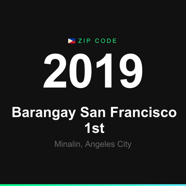 Shareable ZIP code 2019 card for Barangay San Francisco 1st