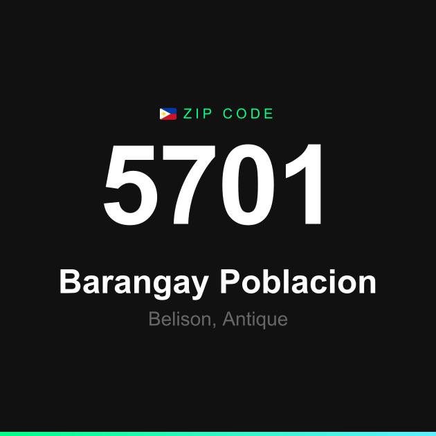 Shareable ZIP code 5701 card for Barangay Poblacion