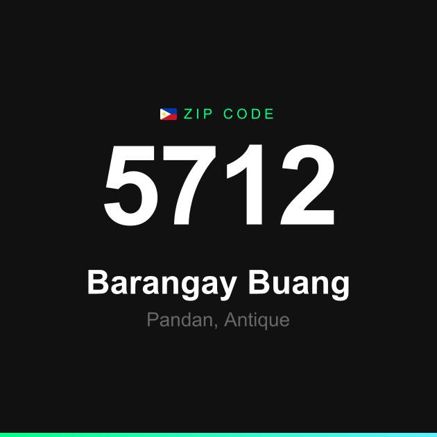 Shareable ZIP code 5712 card for Barangay Buang