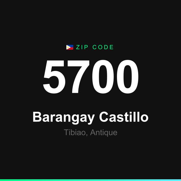 Shareable ZIP code 5700 card for Barangay Castillo