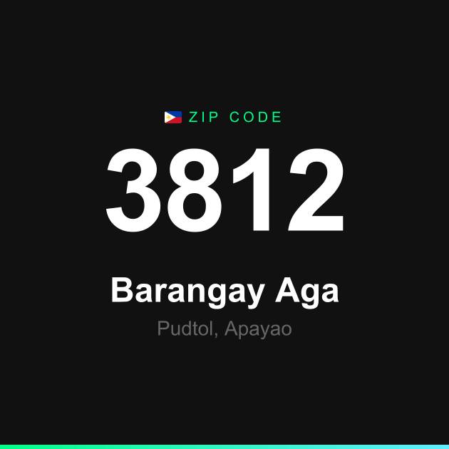 Shareable ZIP code 3812 card for Barangay Aga