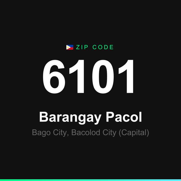 Shareable ZIP code 6101 card for Barangay Pacol