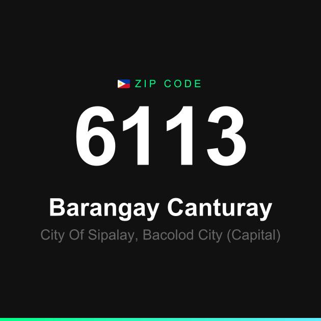 Shareable ZIP code 6113 card for Barangay Canturay